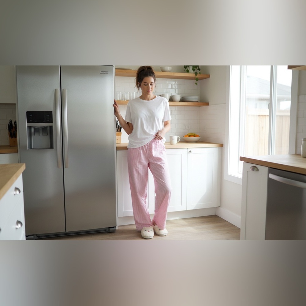 🆕J Crew pink & white pinstriped lounge/pyjama bottoms,non functional buttons 🤍🩷 - Picture 5 of 5